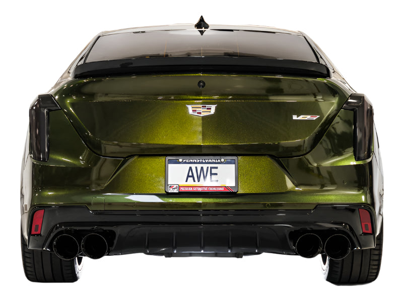 AWE Tuning 2021+ Cadillac CT4-V Blackwing SwitchPath Exhaust - Diamond Black Tips - AWE Tuning 3025-43436