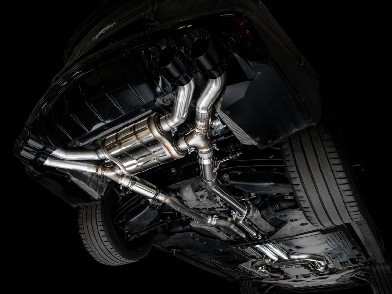 AWE Tuning 2021+ Cadillac CT4-V Blackwing SwitchPath Exhaust - Diamond Black Tips - AWE Tuning 3025-43436