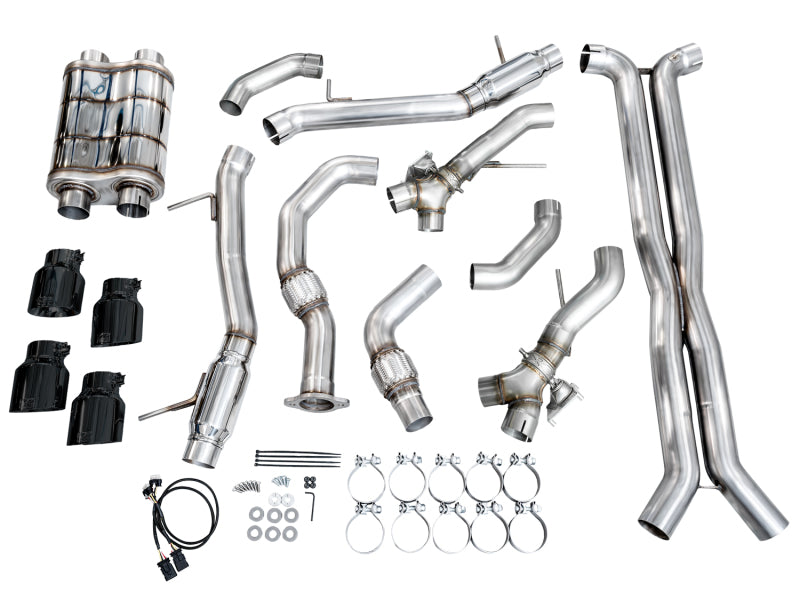 AWE Tuning 2021+ Cadillac CT4-V Blackwing SwitchPath Exhaust - Diamond Black Tips - AWE Tuning 3025-43436