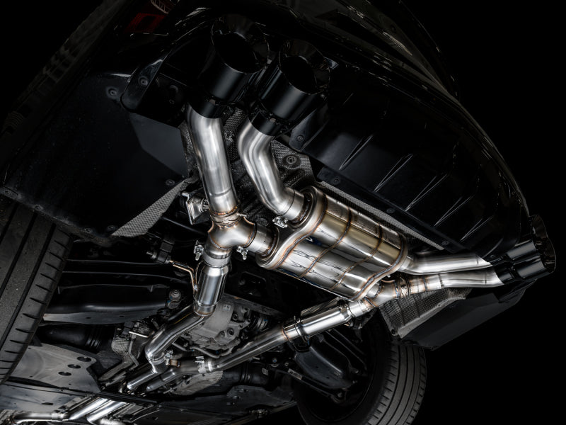 AWE Tuning 2021+ Cadillac CT4-V Blackwing SwitchPath Exhaust - Diamond Black Tips - AWE Tuning 3025-43436
