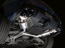 Load image into Gallery viewer, Full underside view of Porsche Macan 2.9TT showing installed AWE Tuning Touring Edition Catback Exhaust system piping