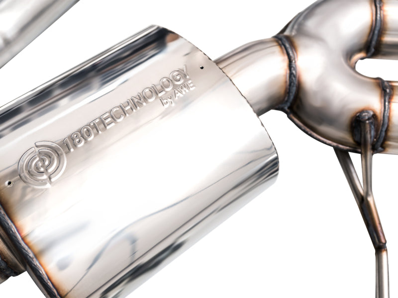 AWE Tuning 2022+ Porsche Macan 2.9TT Touring Edition Catback Exhaust muffler component shown out of package