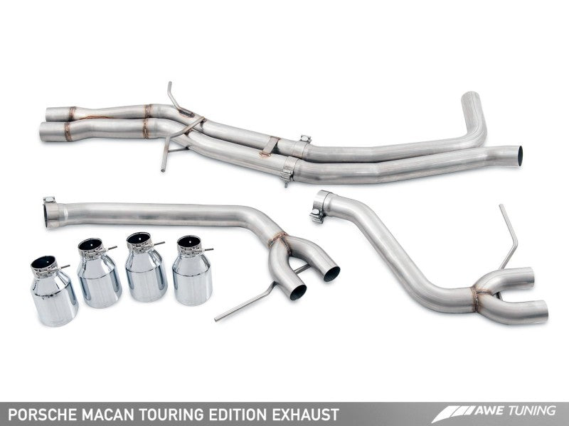 AWE Tuning Porsche Macan Touring Edition Exhaust System - Diamond Black 102mm Tips - Black Ops Auto Works