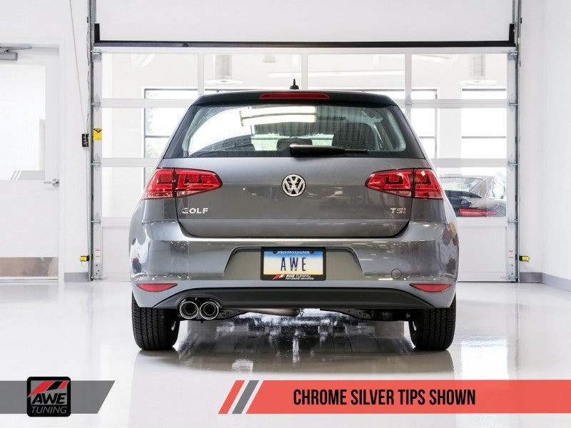 AWE Tuning VW MK7 Golf 1.8T Track Edition Exhaust w/Chrome Silver Tips (90mm) - Black Ops Auto Works
