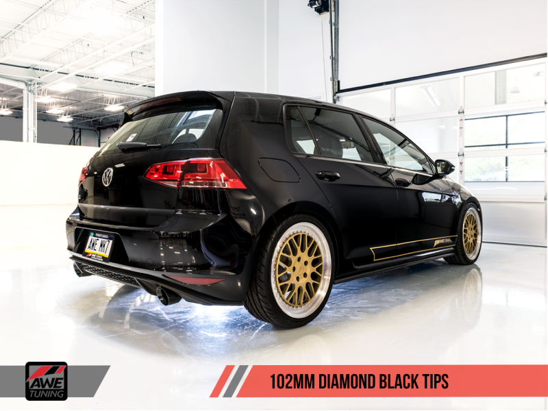 AWE Tuning VW MK7 GTI Touring Edition Exhaust - Diamond Black Tips - Black Ops Auto Works