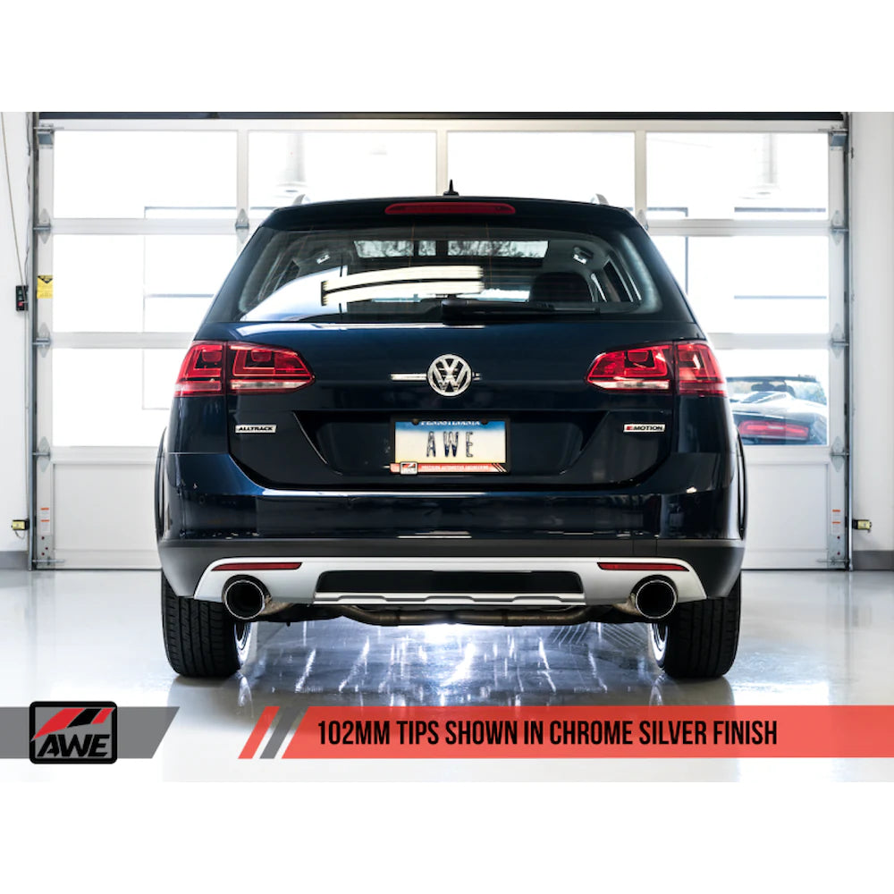 AWE Tuning VW MK7 Golf Alltrack/Sportwagen 4Motion Touring Edition Exhaust - Polished - product view 2 - AWE part 3015-32098