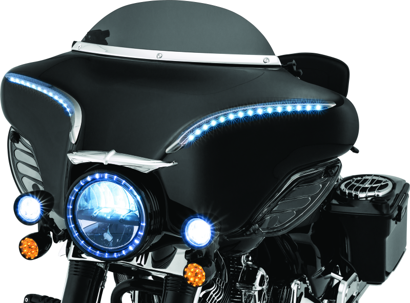 KUR1310-Kuryakyn Smooth Windshield Trim 96-13 Touring Chrome-Exterior Trim-Kuryakyn