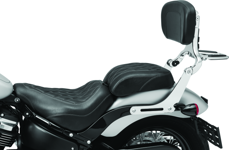KUR7080-Kuryakyn Fixed Mounts Multi-Purpose Driver & Passenger Backrest 18-Up Softail Black-Seats-Kuryakyn