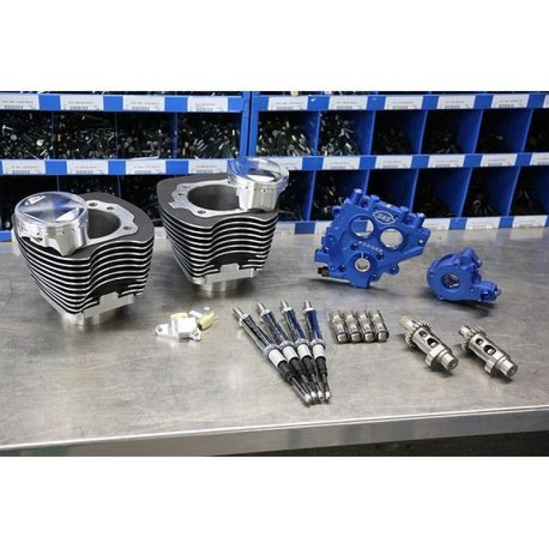 S&S Cycle 99-06 BT 100in Power Package - Wrinkle Black-Piston Sets - Powersports-S&S Cycle