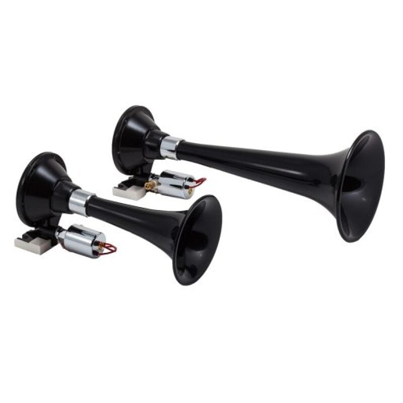 KLE220-Kleinn Black Dual Horn/ 13In/8In - High Impact ABS Trumpet/ Zinc Alloy Base-Horns-Kleinn Air Horns