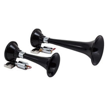 Load image into Gallery viewer, KLE220-Kleinn Black Dual Horn/ 13In/8In - High Impact ABS Trumpet/ Zinc Alloy Base-Horns-Kleinn Air Horns