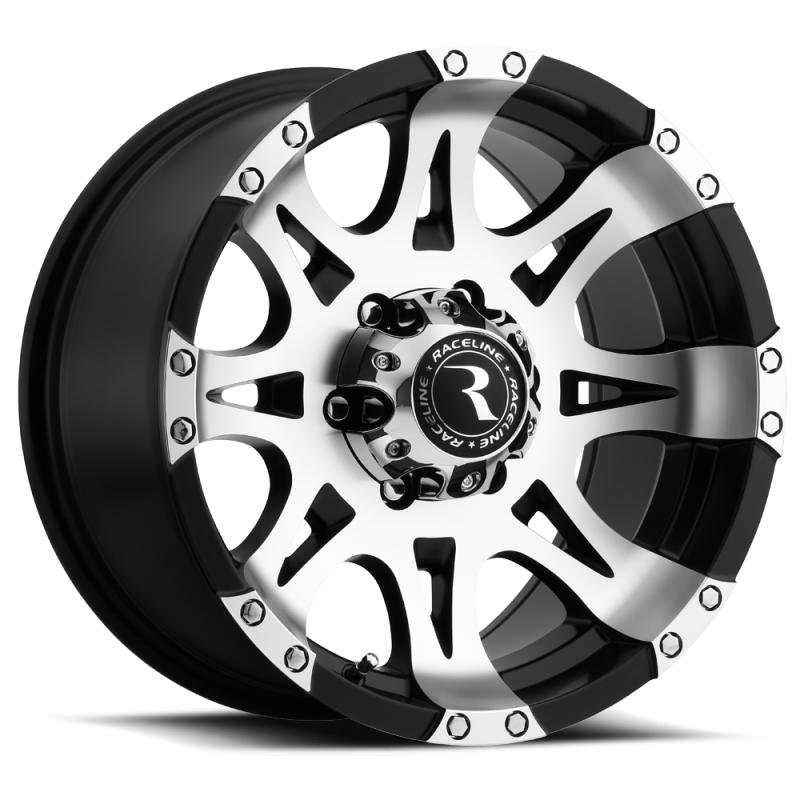 RCL982-79050-Raceline 982 Raptor 17x9in / 5x127 BP / 0mm Offset / 78.1mm Bore - Black & Machined Wheel-Wheels - Cast-Raceline