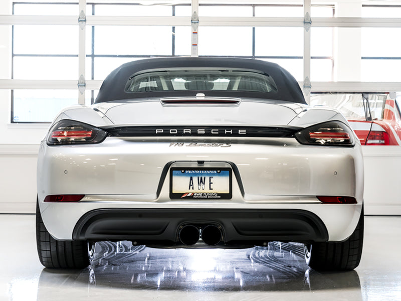 AWE3010-33048-AWE Tuning Porsche 718 Boxster / Cayman Track Edition Exhaust - Diamond Black Tips-Catback-AWE Tuning