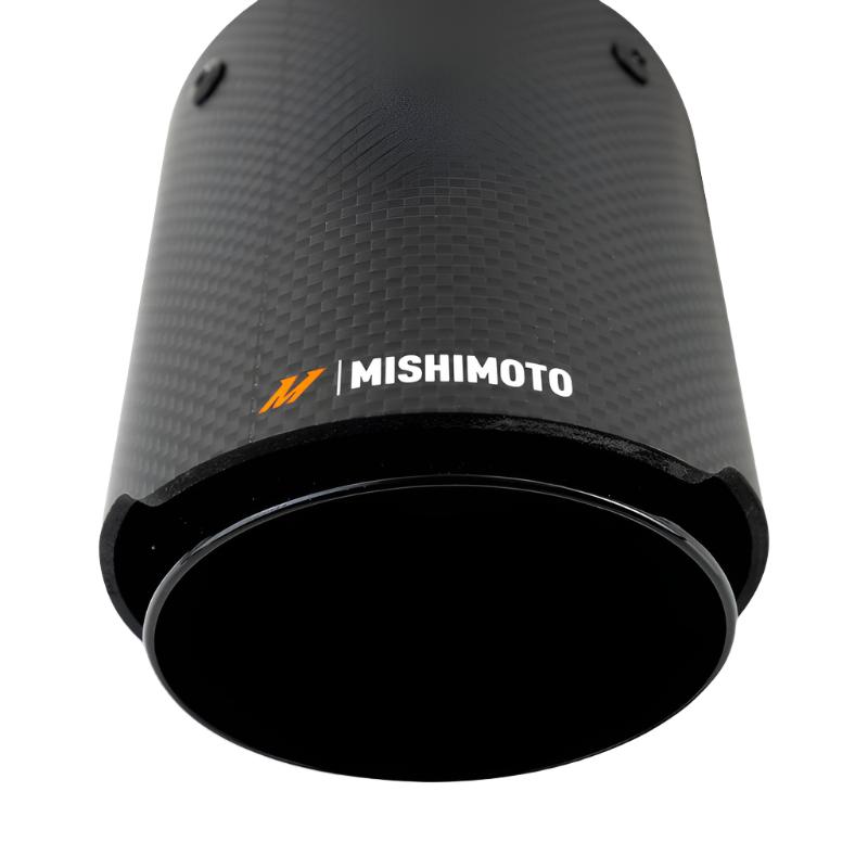 MISMMEXH-TIP-CFD25BK-Mishimoto 2x Carbon Fiber Muffler Tip 2.5in Inlet 3.5in Outlet Black-Muffler-Mishimoto