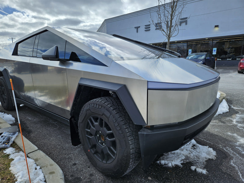 RALMF112-UR-BLK-MBK-Rally Armor 2024 Tesla Cybertruck Black UR Mud Flap Metallic Black Logo-Mud Flaps-Rally Armor