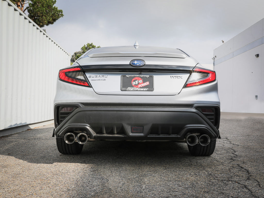 aFe aFe POWER Takeda 3in to 2-1/2in 304 SS Cat-Back Exhaust w/ Polished Tips 22-23 Subaru WRX H4-2.4L(t)