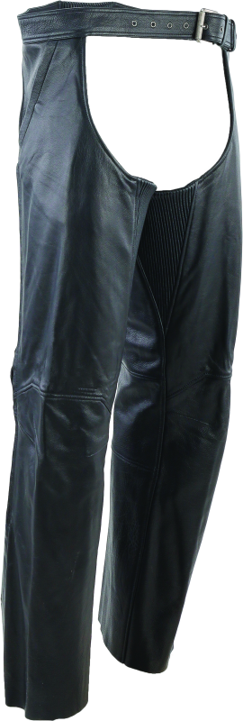 RIV094420-River Road Plains Leather Chaps Black - Large-Pants-River Road
