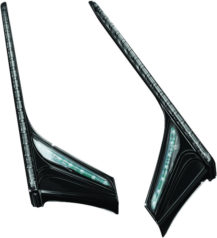 KUR3247-Kuryakyn L.E.D. Vertical Rear Light Strips 12-17 GL1800 Gloss Black Smoke Lens-Light Bars & Cubes-Kuryakyn