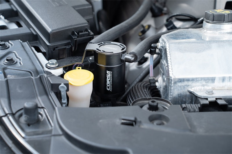 CORCC0014-Corsa Performance 2015-2017 Ford Mustang 3 oz. Aluminum Oil Catch Can W/ Mounting Bracket-Oil Catch Cans-CORSA Performance