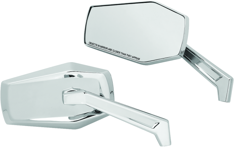 KUR5918-Kuryakyn Hex Mirrors Chrome-Rear View Mirrors-Kuryakyn