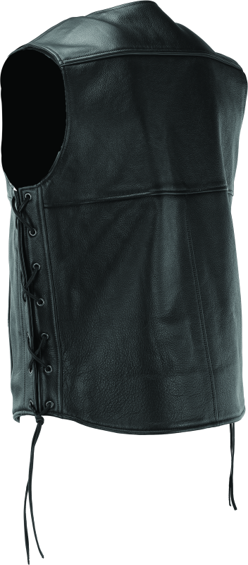 RIV094433-River Road Old Skool Leather Vest Black - Large-Vests-River Road