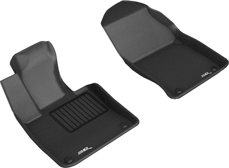3D MAXpider 19-21 Volvo S60 / V60 / 20-21 V60 Cross Country Kagu 1st Row Floormats - Black-Floor Mats - Rubber-3D MAXpider