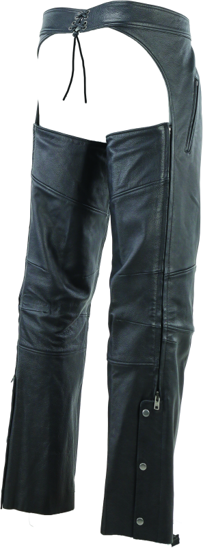 RIV094440-River Road Longhaul Leather Chaps Black - Large-Pants-River Road