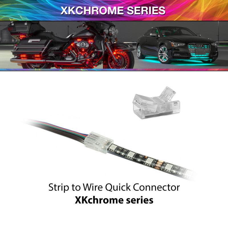XKGXK-4P-CNT-SW-XK Glow 4 Pin Quick Connector- Strip to Wire XKchrome-Light Accessories and Wiring-XKGLOW