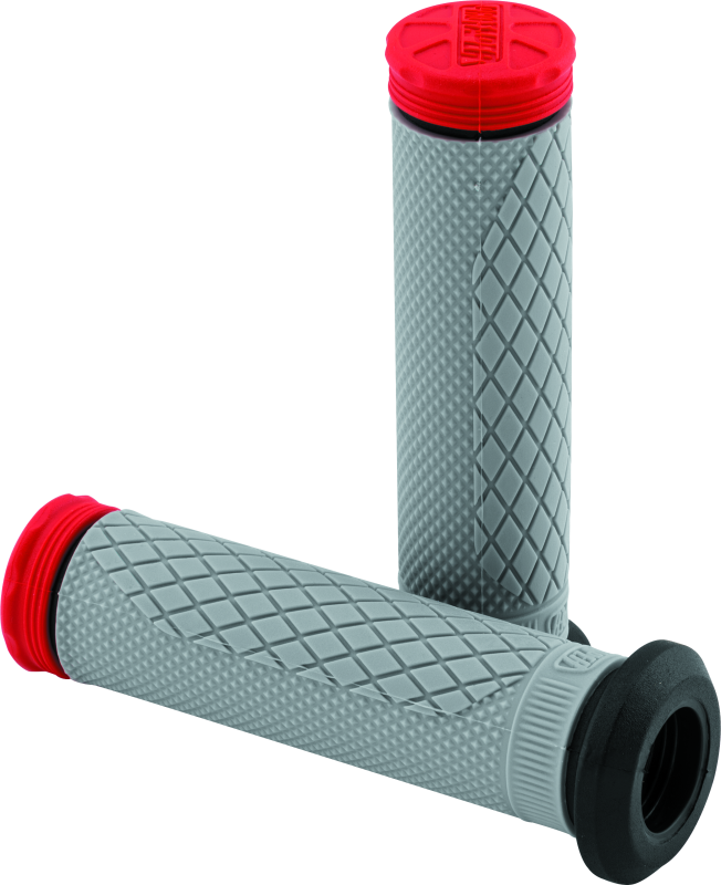 PTR024878-ProTaper Tri Density Full Diamond ATV Grips - Red-Grips-ProTaper