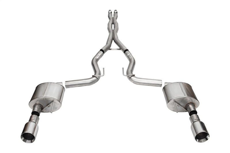 Corsa 2024 Ford Mustang GT Xtreme CatBack Exhaust Sys 3.0in Dual Rear Exit w/4.5in Straight Cut Tips-Catback-CORSA Performance