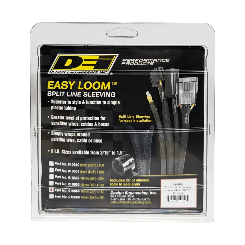 DEI Split Wire Sleeve Easy Loom 16mm-5/8in x 12 Black-Thermal Sleeves-DEI