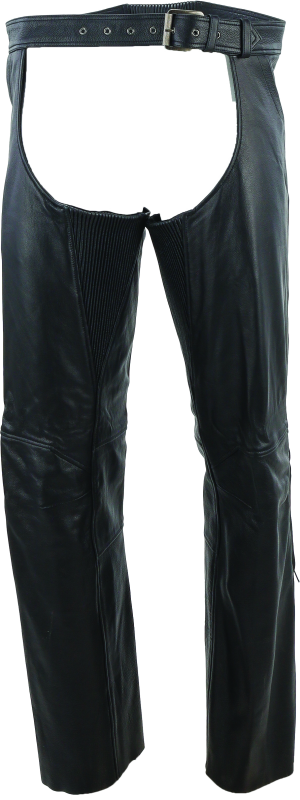 RIV094420-River Road Plains Leather Chaps Black - Large-Pants-River Road