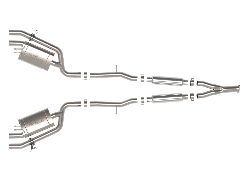 aFe aFe Gemini XV 3in to Dual 2-1/2in 304 SS Cat-Back Exhaust w/ Cut-Out 18-21 Kia Stinger L4-2.0L (t)