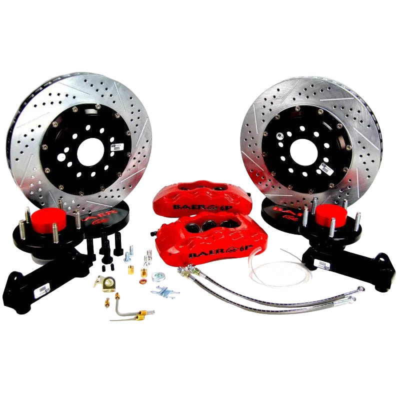 Baer Brakes 14 inch Pro+ Front Brake Kit for 1964-1972 GM A-Body/67-69 F-Body STD Studs - Red