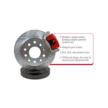 Load image into Gallery viewer, Mounting detail of the Baer Brakes 10.5 inch Classic Series Rear Brake Kit for 1978-1988 GM Malibu/El Camino/Monte Carlo/Regal - Red