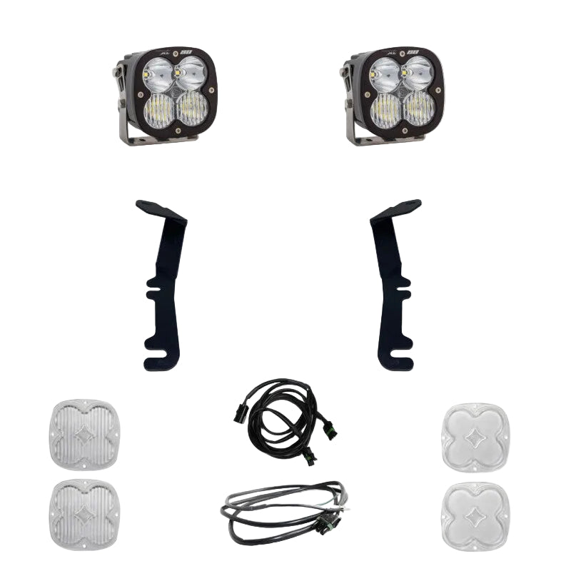 Baja Designs dual XL80 lights on A-pillar of Ram 1500 TRX