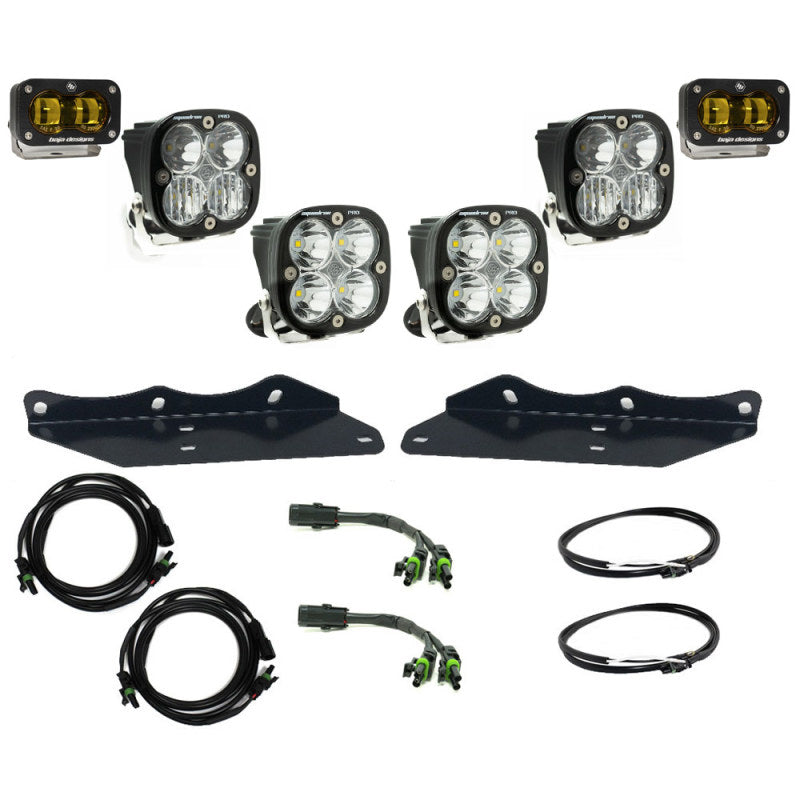 Baja Designs 17-20 Ford F-150 Raptor S2 SAE Pro Fog Pocket Kit - Amber - Black Ops Auto Works