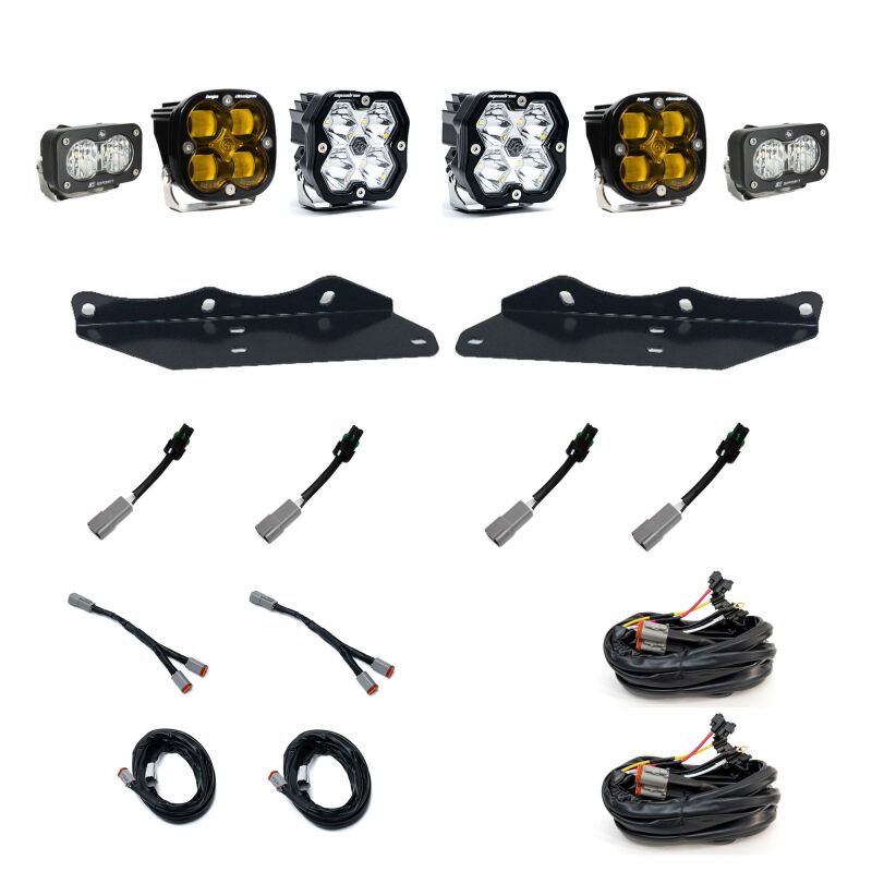Baja Designs Baja Designs 17-20 Ford Raptor Squadron 2.0 Sport (Spot) + 1.0 SAE - Amb + S2 Sport W/C Fog Pkt Kit