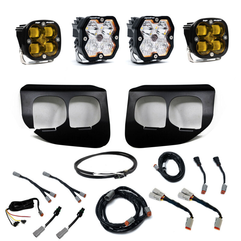 Baja Designs Baja Designs 20-22 Ford SD Squadron 2.0 Fog Pocket Kit SAE/Sport w/Upfitter (Driving/Combo) - Amber