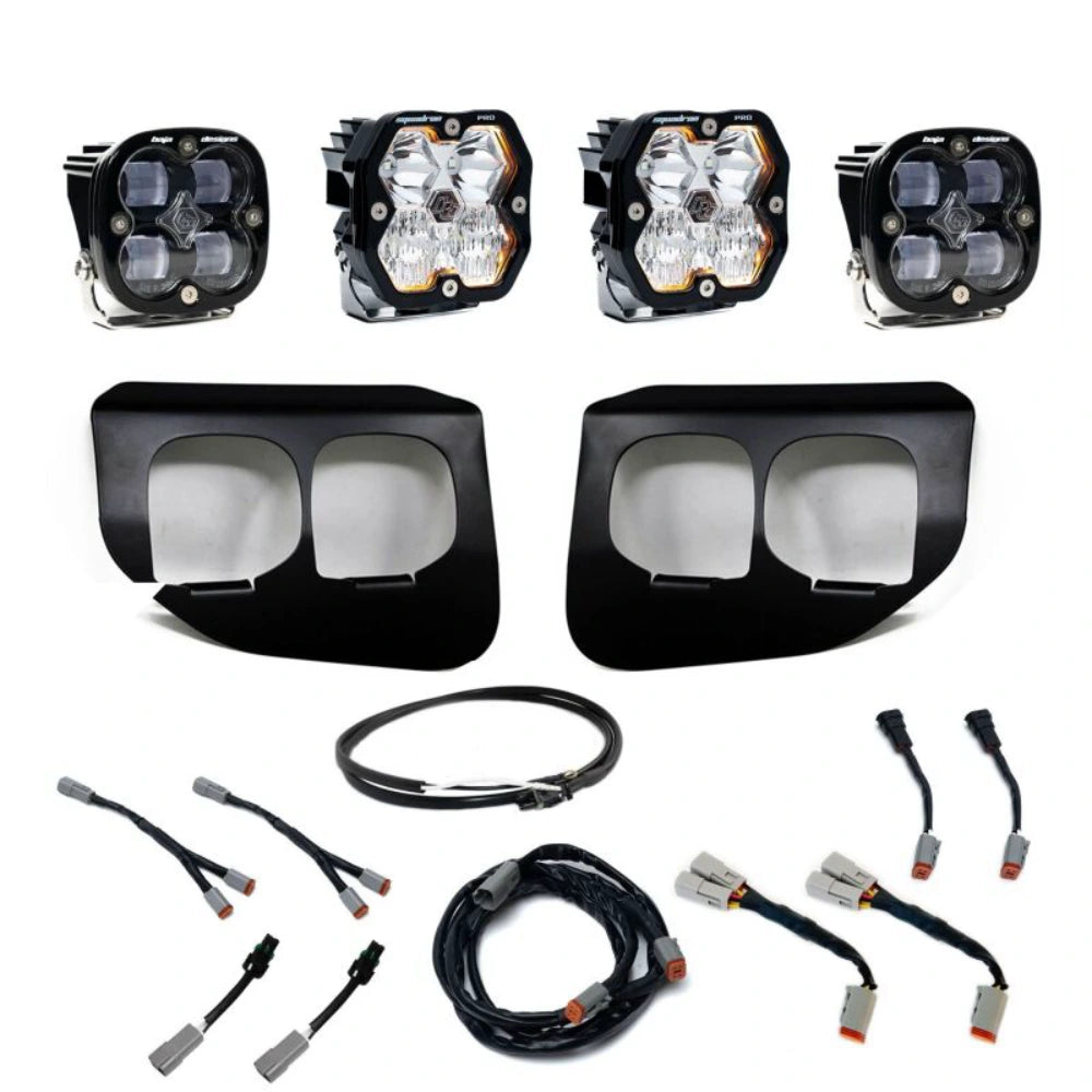 Baja Designs 20-22 Ford SD Squadron Pro/SAE 2.0 Dual Fog Pocket Kit Upfitter (SAE Fog) - Clear - Baja Designs 440039UP