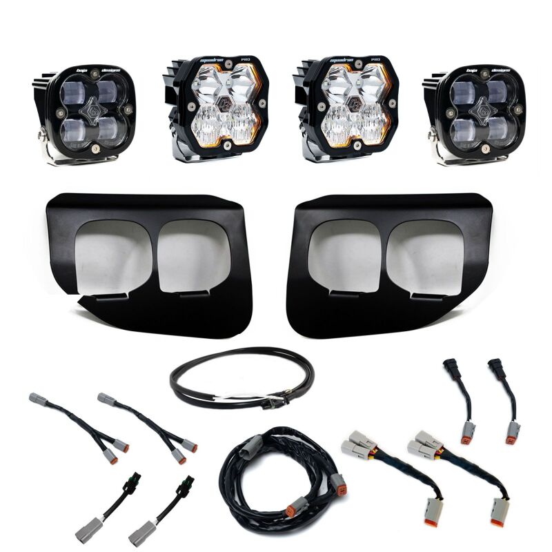 Baja Designs Baja Designs 20-22 Ford SD Squadron Pro/SAE 2.0 Dual Fog Pocket Kit Upfitter (SAE Fog) - Clear