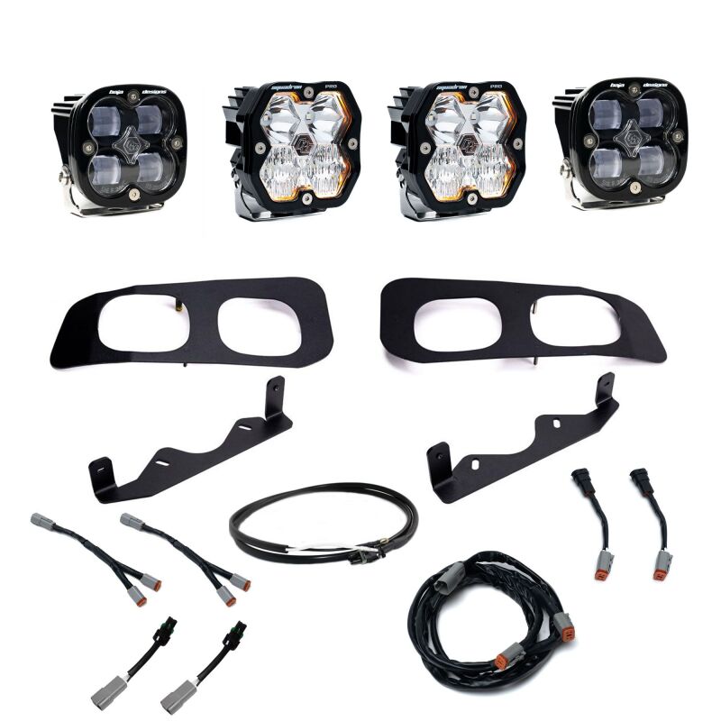 Baja Designs Baja Designs 2023+ Ford Super Duty Squadron Pro/SAE 2.0 Dual Fog Pocket Kit (SAE Fog) - Clear