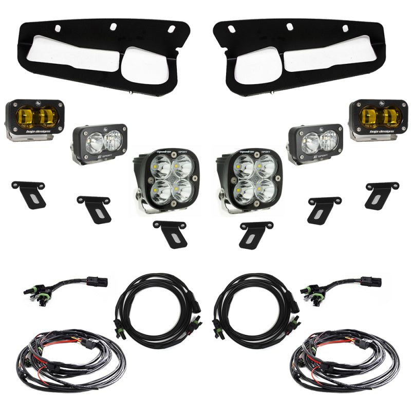 Baja Designs 21-22 Ford Bronco w/Steel Bumper S2 SAE Sportsmen Fog Pocket Light Kit - Amber-Light Bars & Cubes-Baja Designs-810031748402-