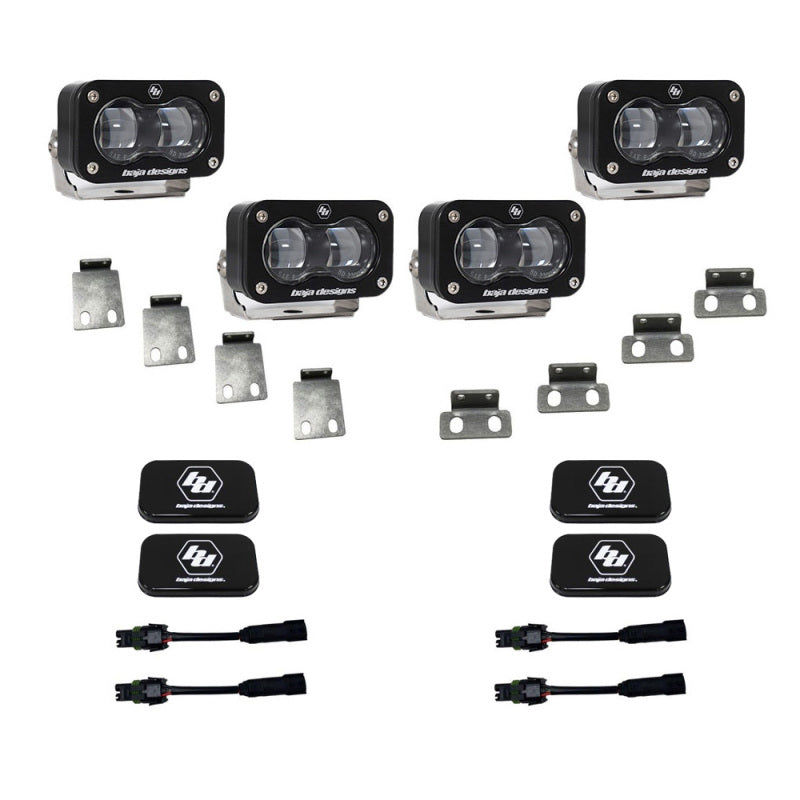 Baja Designs 21-22 Ford F-150 Raptor S2 SAE Dual Fog Pocket Light Kit - Clear - Black Ops Auto Works