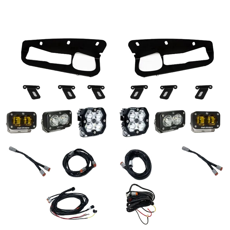 Baja Designs Baja Designs 21-25 Ford Bronco Squadron 2.0 Pro (Spot) & S2 Pro D/C Clr / S2 SAE Ambr FPK Steel Bmpr