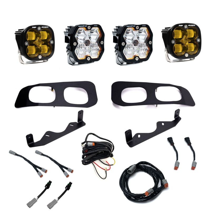 Baja Designs Baja Designs 23-25 Ford Super Duty Squadron Pro/SAE 2.0 Dual Fog Pocket Kit (SAE Fog) - Baja Amber