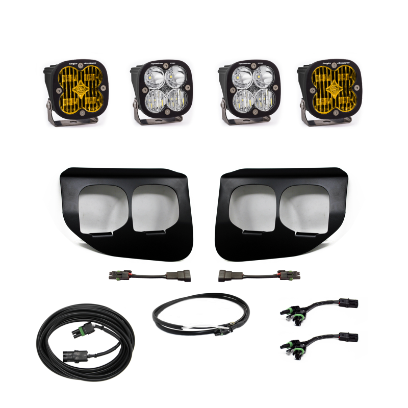 Baja Designs Ford Super Duty (20-On) Fog Lights FPK Amber SAE/Sport DC Baja Designs w/Upfitter - Baja Designs 447739UP