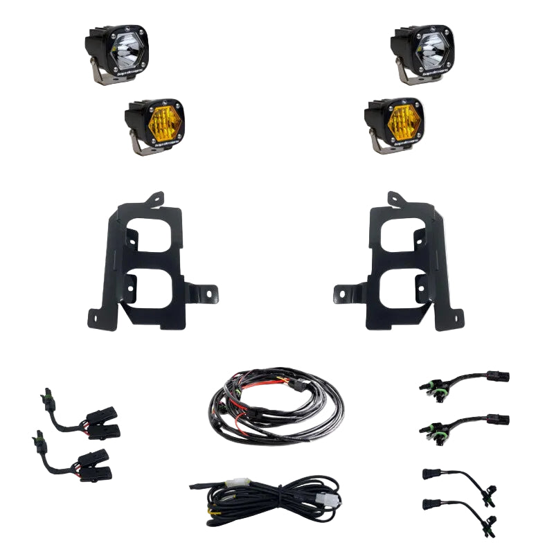 Baja Designs 19+ GMC 1500 S1 Fog Pocket Mount Kit Clear Spot / Amber Wide Cornering - Baja Designs 448084