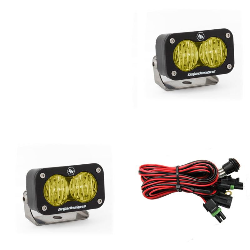 Baja Designs S2 Sport Wide Cornering Pattern Pair LED Work Light - Amber - Baja Designs 547815