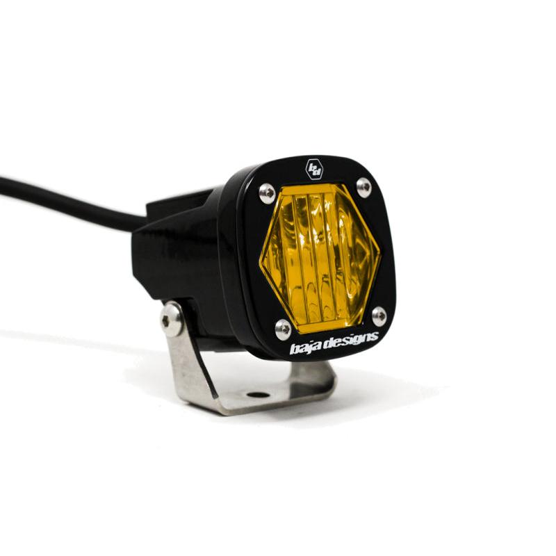Baja Designs S1 Amber Wide Cornering LED Light w/ Mounting Bracket Single - Black Ops Auto Works